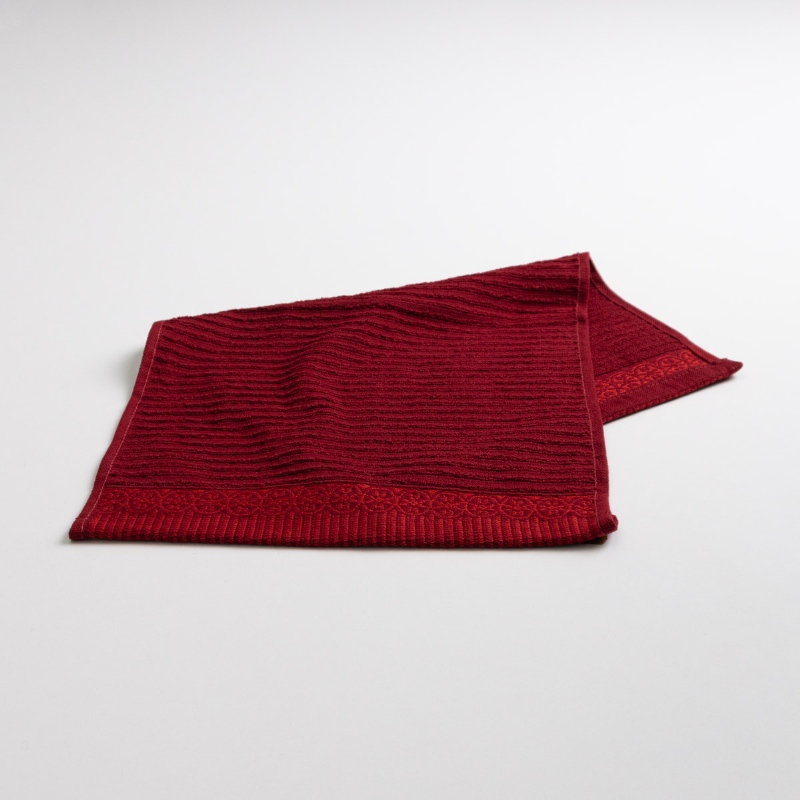 Рушник махровий кухонний з бордюром 30х50 см 400г/м2 GM Textile (Бордовий)